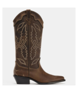 ZARA BNWT 2026. BROWN REAL LEATHER COWBOY BOOTS. 3003/710/700 - $189.02