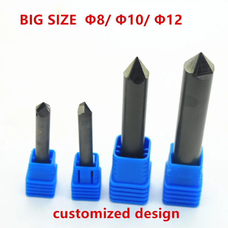 BIG SIZE 8 mm 10 mm  stone cutter End mill PCD Engraving bits granite engraver t - £229.40 GBP