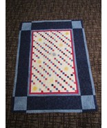 Quilt Throw 8 Point Star Lap Blanket Crib Baby Blanket 36&quot; x 48&quot;  Red Wh... - €42,22 EUR