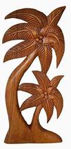 Beautiful Mahogany Wood Palm Tree with Coconuts Tropical Island Wall Art - $29.64