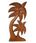 Beautiful Mahogany Wood Palm Tree with Coconuts Tropical Island Wall Art - $29.64