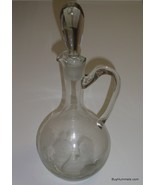 Toscany Glass Decanter Hand Made in Romania Flower Pattern With Stopper ... - $21.33