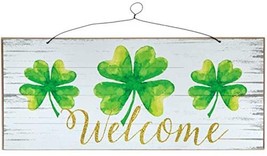 Welcome Clover St. Patrick&#39;s Day Wood Wall Decoration Home Decor - £7.85 GBP