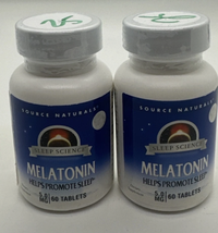 2 Bottles Source Naturals sleep science Melatonin 5mg 120 Tablets Exp:03... - $19.79