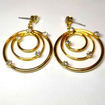 Golden Infinity hoops rhinestone Infinity brilliance earrings - £20.57 GBP