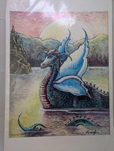 Floating Night Dragon – Fantasy Dragon Artwork by Vicki Visconti – Large... - $7.85