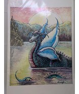 Floating Night Dragon – Fantasy Dragon Artwork by Vicki Visconti – Large... - $144.49 MXN