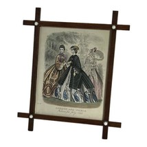 Womans Fashion Ad Framed July 1862  London And Paris Vintage Frame Victorian - £51.28 GBP