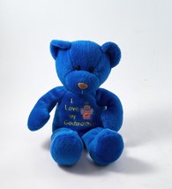 Russ Berrie Bear &quot;I Love My Godmother&quot;  Plush Blue 7.5&quot; tall - £7.98 GBP