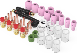 YESWELDER 49Pcs TIG Welding Torch Stubby Gas Lens #10 Pyrex Glass Cup Kit for WP - £35.73 GBP