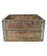 1960 Alderney Dairy Co. Newark NJ Wood Milk Crate Box Metal Trim Deposit... - $132.78 CAD