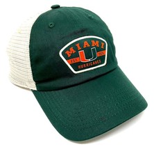 Um University Of Miami Hurricanes Logo Curved Bill Mesh Trucker Snapback Hat Cap - £9.50 GBP