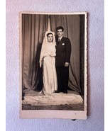 Vintage PHOTOGRAPH PHOTO Mexican BRIDE Couple Wedding Studio From 1950&#39;s #2 - $11.29