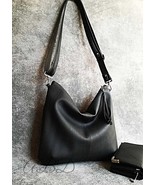 Black Vegan Leather Crossbody Bag: Everyday Shoulder Purse - $93.00