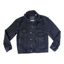 Levi&#39;s Vintage Black Denim Jean Jacket Women&#39;s XS Black Leather Label Pr... - £38.30 GBP