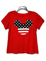 Authentic Disney Womens Mickey Mouse USA T-Shirt Tee U.S. Red White Blue Flag M - £6.15 GBP