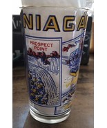 Vintage Niagra Falls Souvenir Drinking Tumbler Glass Blue Yellow Design ... - $238.34 MXN