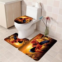 3Pcs/set Spider Man Bathroom Toliet Mat Set Anti Slip Bath Mat Floor  - £26.07 GBP+