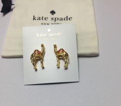 KATE SPADE 12K Gold Plated Spice Things Up Camel Stud Earrings w/ Dust Bag NEW - £33.08 GBP