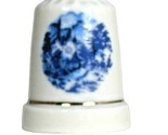 Victorian Medieval Cottage Blue Background Porcelain Souvenir Thimble Ho... - $8.29
