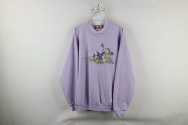 Vintage 90s Streetwear Womens XL Distressed Beach Lighthouse Flower Sweatshirt - £33.26 GBP