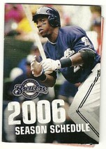 2006 Milwaukee Brewers Pocket Schedule - $94.29 MXN