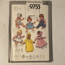 Vintage Simplicity Pattern 9753 Doll Dress Romper Top for 13”-14” Dolls - $5.99