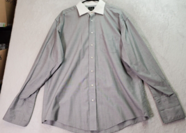 Jos. A. Bank Dress Shirt Mens 16 Gray Long Sleeve Pocket Collared Button Down - £13.69 GBP