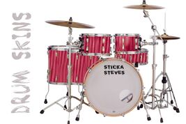 Drum Wrap Percussion Shell Cover Bass Kick Snare Tom DIY-Maple Red Flame... - $22.76+