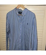 Ralph Lauren, classic fit pink &amp; blue striped long sleeve button down shirt - $18.62