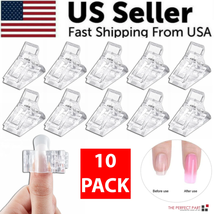 10 PCS Nail Tips Clip Quick Building Poly Builder Gel DIY Extension Clam... - $9.01