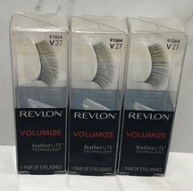 3 Revlon Volumize FeatherLITE Technology False Eyelashes V27 - $32.18