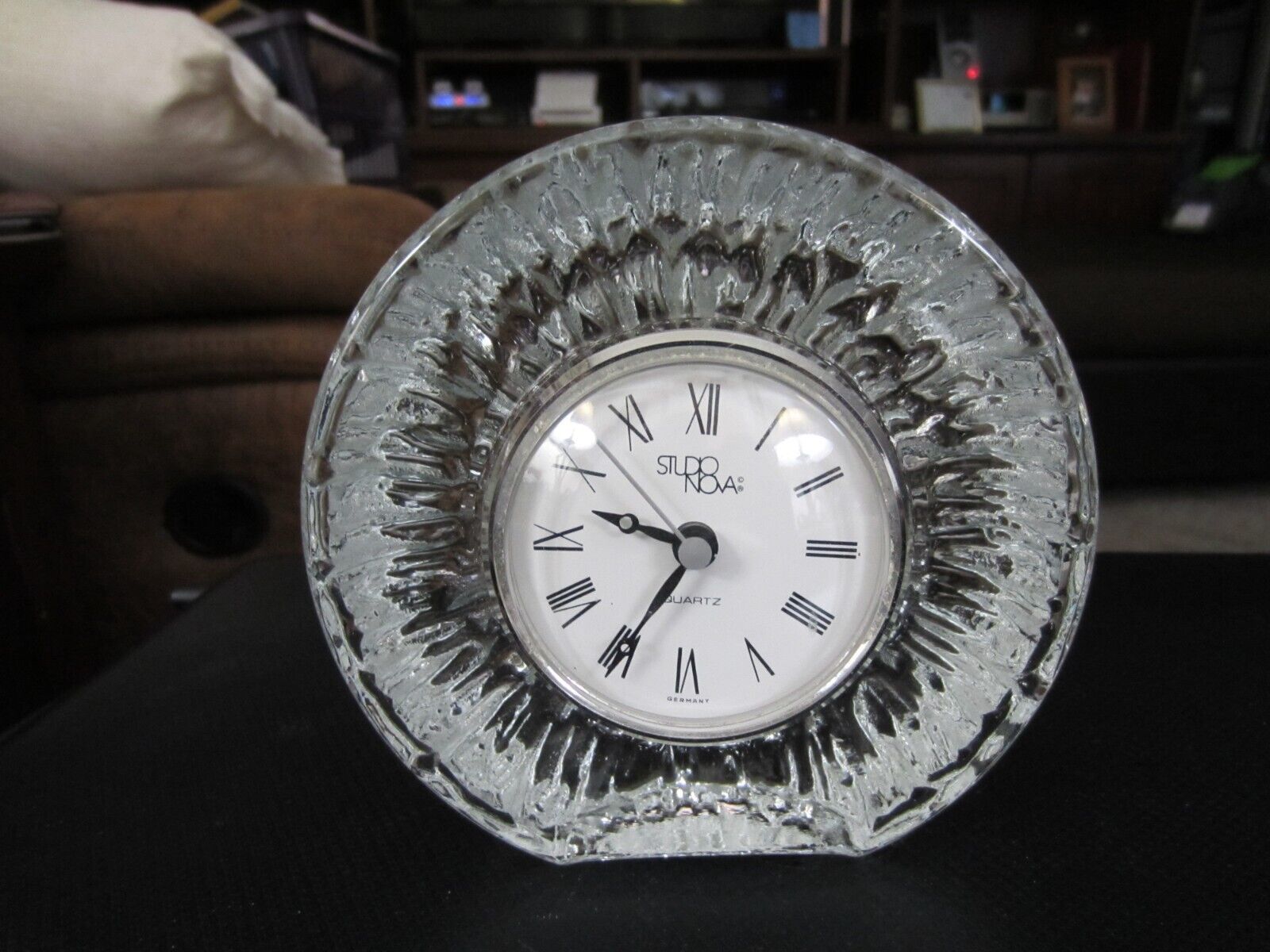 Studio Nova Clear Crystal Quartz Table Clock Made in Germany (5" x 5.25" x 2") - $21.77