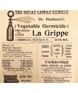 Dr Hubbard Germicide Advertisement 1900 Victorian Quack Medicine Boston ... - £18.77 GBP