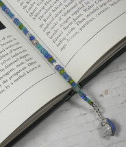 Owl Flower Beaded Thong Bookmark Seed Bead Crystal Handmade Blue Turquoise New - £11.68 GBP