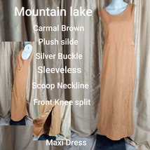 Mountain Lake caramel brown overall side buckles scoop neckline dress si... - £12.77 GBP