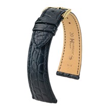 Hirsch Regent Matte Black Genuine Louisiana Alligator Flank Watch Strap - $209.00