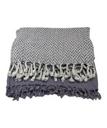 Modern Threads Tassel Throw Blanket Set Of 2 Purple Chevron Lilac 100% C... - $22.09