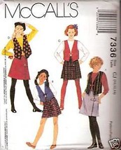 McCall's 7336 Girls' Vest, Wrap Skirt & T-Shirt - £1.37 GBP