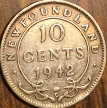 1942 Newfoundland Silver 10 Cents Coin - £4.81 GBP