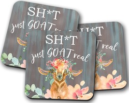 Funny Goat Coasters, Goat Lover Gift, Farm Animal Coasters, Funny Housew... - £3.15 GBP