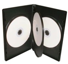 25 Standard 14mm Black Quad 4 Disc DVD Movie Case Storage Box for CD DVD... - £32.24 GBP