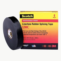 3M 130C Scotch Linerless Rubber Splicing Tape: 3/4 in x 30 ft. (Black) - £13.30 GBP