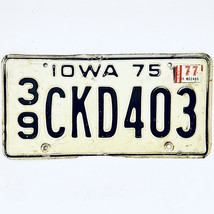 1977 United States Iowa Guthrie County Passenger License Plate 39 CKD403 - £14.05 GBP