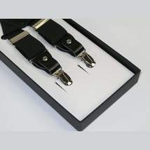 ELEGANT Suspenders Clip on and Button Option for Slacks or Suit Pants Black image 6