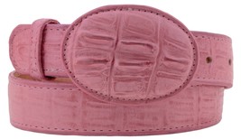 Kids Pink Western Belt Cowboy Wear Crocodile Pattern Leather Rodeo Size 28 - $19.79