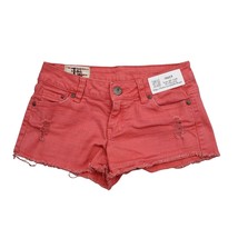 1st Kiss Shorts Womens 1 Orange Cut Off Jorts Denim Low Rise Button Zip ... - $355.25 MXN