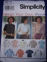 Simplicity Misses Blouse Size 14-18 #9210 - $4.99