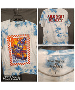 Five Nights At Freddy&#39;s Tie-Dye T-Shirt FNAF Glamrock Freddy Back Hit Ne... - $21.19
