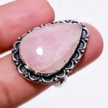 Rose Quartz Pear Shape Gemstone Handmade Fashion Ethnic Ring Jewelry 8&quot; SA 460 - £3.91 GBP
